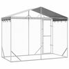 vidaXL Outdoor-Hundezwinger mit Dach Silber 3x1,5x2,5m Stahl Verzinkt
