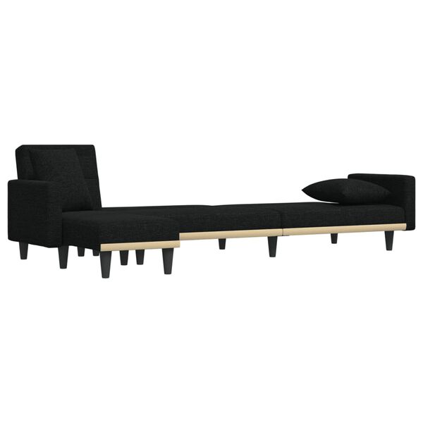 vidaXL Schlafsofa in L-Form Schwarz 275x140x70 cm Stoff