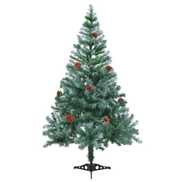 vidaXL K&uuml;nstlicher Weihnachtsbaum mit Beleuchtung Kugeln Zapfen 150 cm