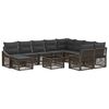vidaXL Gartensofa-set 11 stk. Grau Poly-Rattan