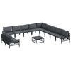 vidaXL Gartensofa-set 12 Stk. Schwarz Stahl