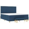 vidaXL Boxspringbett mit Matratze mit Kopfteil Blau 180 x 200 cm Stoff
