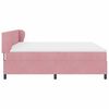 vidaXL Boxspringbett mit Matratze mit Kopfteil Rosa 200 x 200 cm Samt