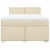 vidaXL Boxspringbett mit Matratze Creme 140x190 cm Stoff