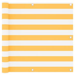 vidaXL Balkon-Sichtschutz Wei&szlig; und Gelb 90x400 cm Oxford-Gewebe