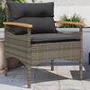 vidaXL 3-tlg. Garten-Sofagarnitur mit Kissen Grau Poly Rattan