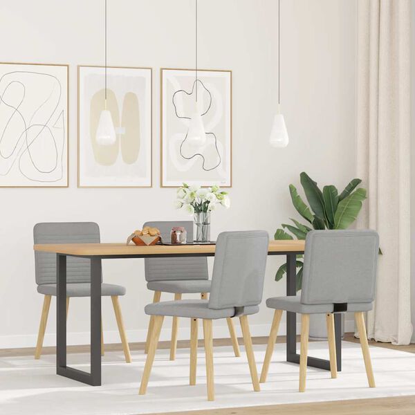 vidaXL Esszimmerstühle 4 Stk. Wolkengrau Stoff