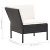 vidaXL 6-tlg. Garten-Lounge-Set mit Auflagen Poly Rattan Schwarz