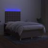 vidaXL Boxspringbett mit Matratze & LED Taupe 120x190 cm Stoff