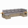 vidaXL 7-tlg. Garten-Sofagarnitur mit Kissen Beige-Mix Poly Rattan