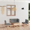 vidaXL 5-tlg. Garten-Lounge-Set mit Kissen Kiefer Massivholz
