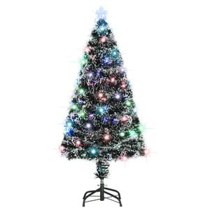 vidaXL Vorbeleuchteter Weihnachtsbaum mit St&auml;nder und LED 120 cm Glasfaser