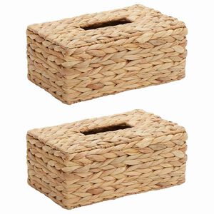 vidaXL Taschentuchboxdeckel 2 pcs Wasserhyazinthe 27,5 x 16,5 x 14 cm