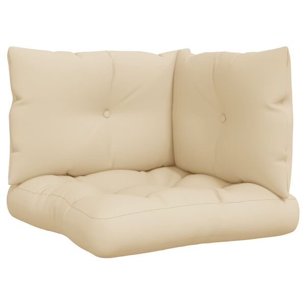 vidaXL Palettenkissen 3-tlg. Beige Stoff