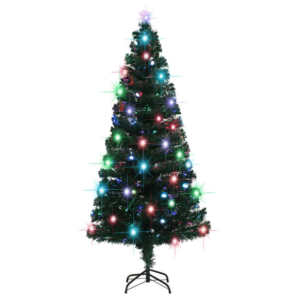 vidaXL Vorbeleuchteter Weihnachtsbaum mit St&auml;nder und LED 180 cm Glasfaser
