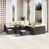 vidaXL Garten-Sofa-Set mit Kissen mit Kissen 13 pcs Schwarz und Creme