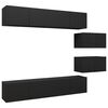 vidaXL 6-tlg. TV-Schrank-Set Schwarz Holzwerkstoff