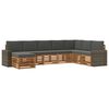vidaXL Outdoor-Sofagarnitur mit Kissen 8 pcs Natur und Anthrazit