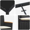 vidaXL Garten Essgruppe 9 pcs Schwarz Poly-Rattan