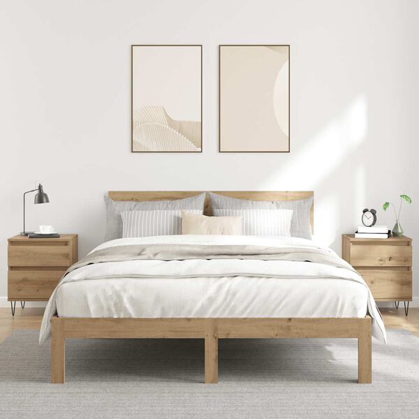 vidaXL Nachttische 2 Stk. Artisan-Eiche 40x35x50 cm Holzwerkstoff