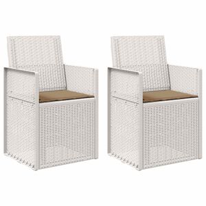 vidaXL Garten Esszimmerst&uuml;hle 2 pcs Wei&szlig; und Taupe PP