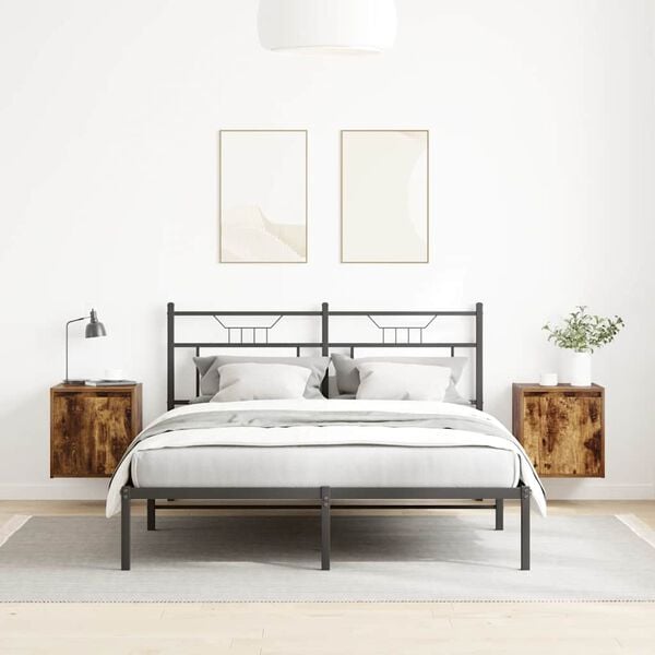 vidaXL Wand-Nachttische 2 Stk. R&auml;uchereiche 38x34x40 cm