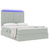 vidaXL Bett mit Stauraum und LED mit LED Hellgrau 140 x 190 cm Samt