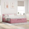 vidaXL Ottoman-Bett mit Matratze Rosa 160x200 cm Samt