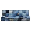 vidaXL 2-tlg. Palettensofa-Auflage Blau Denim Patchwork