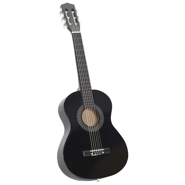 vidaXL 8-tlg. Klassikgitarren-Set für Anfänger Schwarz 1/2 34"