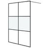 vidaXL Duschwand f&uuml;r Begehbare Dusche Schwarz 140x195 cm Halbmatt ESG