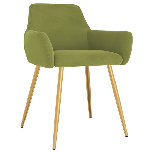 vidaXL Esszimmerst&uuml;hle 4 Stk. Hellgr&uuml;n Samt