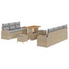 vidaXL Garten-Sofa-Set mit Kissen mit Kissen 10 pcs Beige und Hellgrau