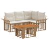 vidaXL Gartensofa-set 5 stk. Nat&uuml;rlich und Cremwei&szlig; Poly-Rattan