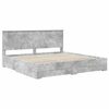 vidaXL Bettrahmen mit Kopfteil Beton Grau 200 x 200 cm Holzwerkstoff