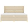 vidaXL Boxspringbett mit Matratze Dunkelgrau 90x190 cm Creme Stoff