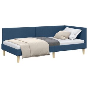 vidaXL Eckbettgestell Blau 80 x 200 cm Stoff