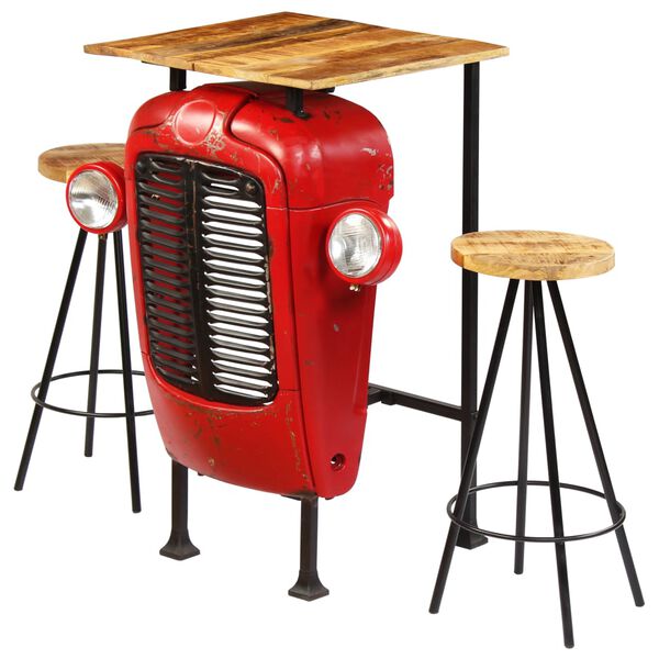 vidaXL Bar-Set 3-tlg. Massivholz Mango 60&times;60&times;107 cm