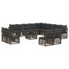vidaXL Gartensofa-set 14 stk. Grau Poly-Rattan