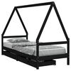 vidaXL Kinderbett mit Schubladen Schwarz 80x200 cm Massivholz Kiefer