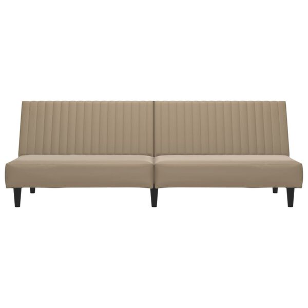 vidaXL Schlafsofa 2-Sitzer Cappuccino-Braun Kunstleder