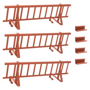 vidaXL Dachschneeschild Rot 300 x 29,5 x 34,5 cm Stahl