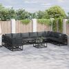 vidaXL Gartensofa-set mit Kissen 11 pcs Schwarz Aluminium