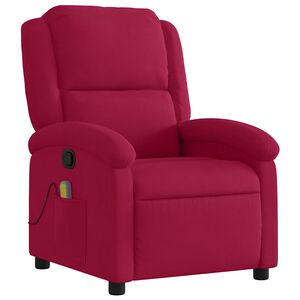 vidaXL Massagesessel Weinrot Samt