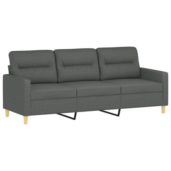 vidaXL 3-Sitzer-Sofa Dunkelgrau 180 cm Stoff