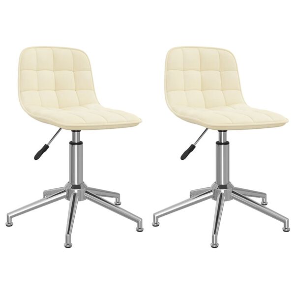 vidaXL Esszimmerst&uuml;hle 2 Stk. Drehbar Creme Stoff