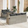 vidaXL Gartensofa-set mit Kissen 6 pcs Hellgrau Poly Rattan