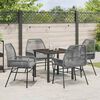 vidaXL Garten Essgruppe mit Kissen 5 pcs Grau Poly-Rattan