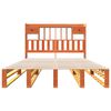 vidaXL Massivholzbett mit Regal ohne Matratze Wachsbraun 140x190 cm
