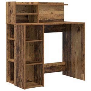 vidaXL Schreibtisch mit Regal Altholz 90 x 48 x 101,5 cm Holzwerkstoff